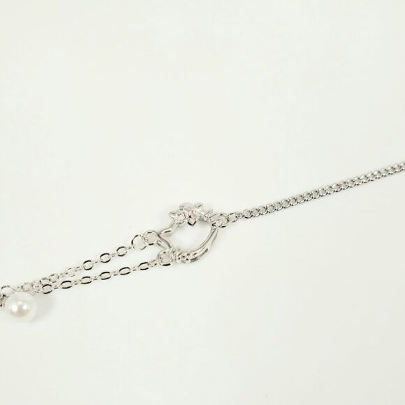 Brand New Hello Kitty Silver With Pearl Bracelet - Picture 2 of 5